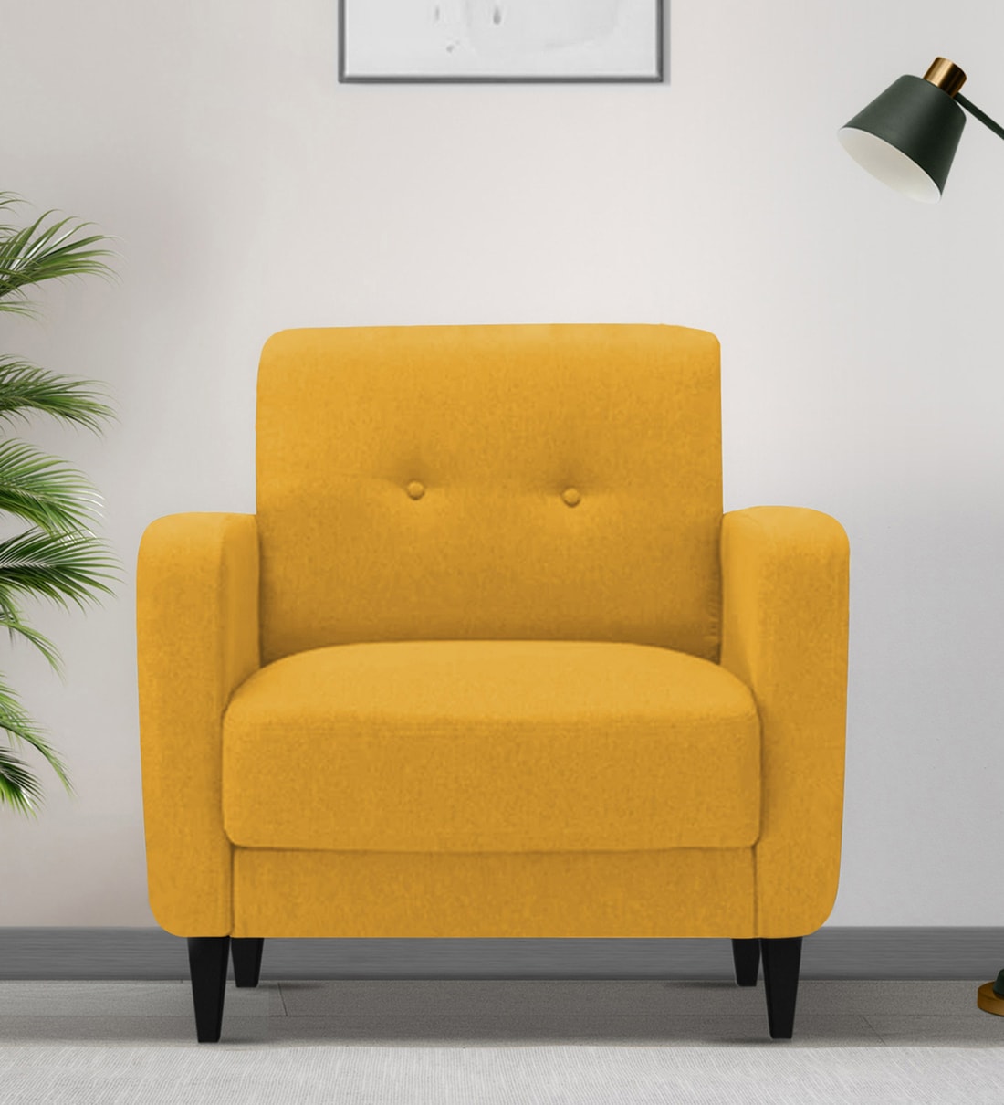 Yellow one seater deals sofa