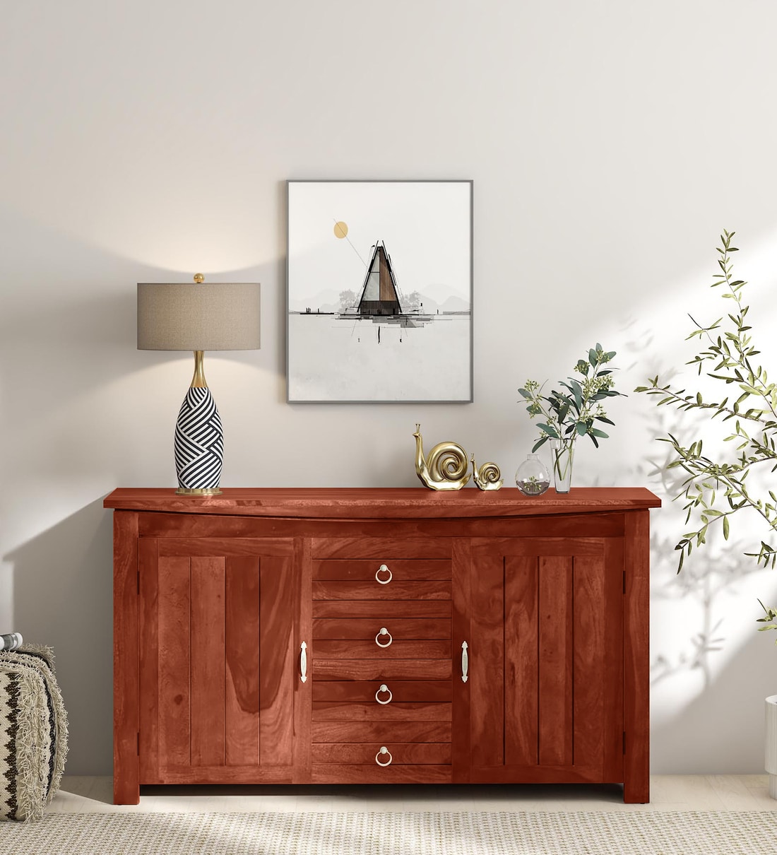 Honey oak deals sideboard