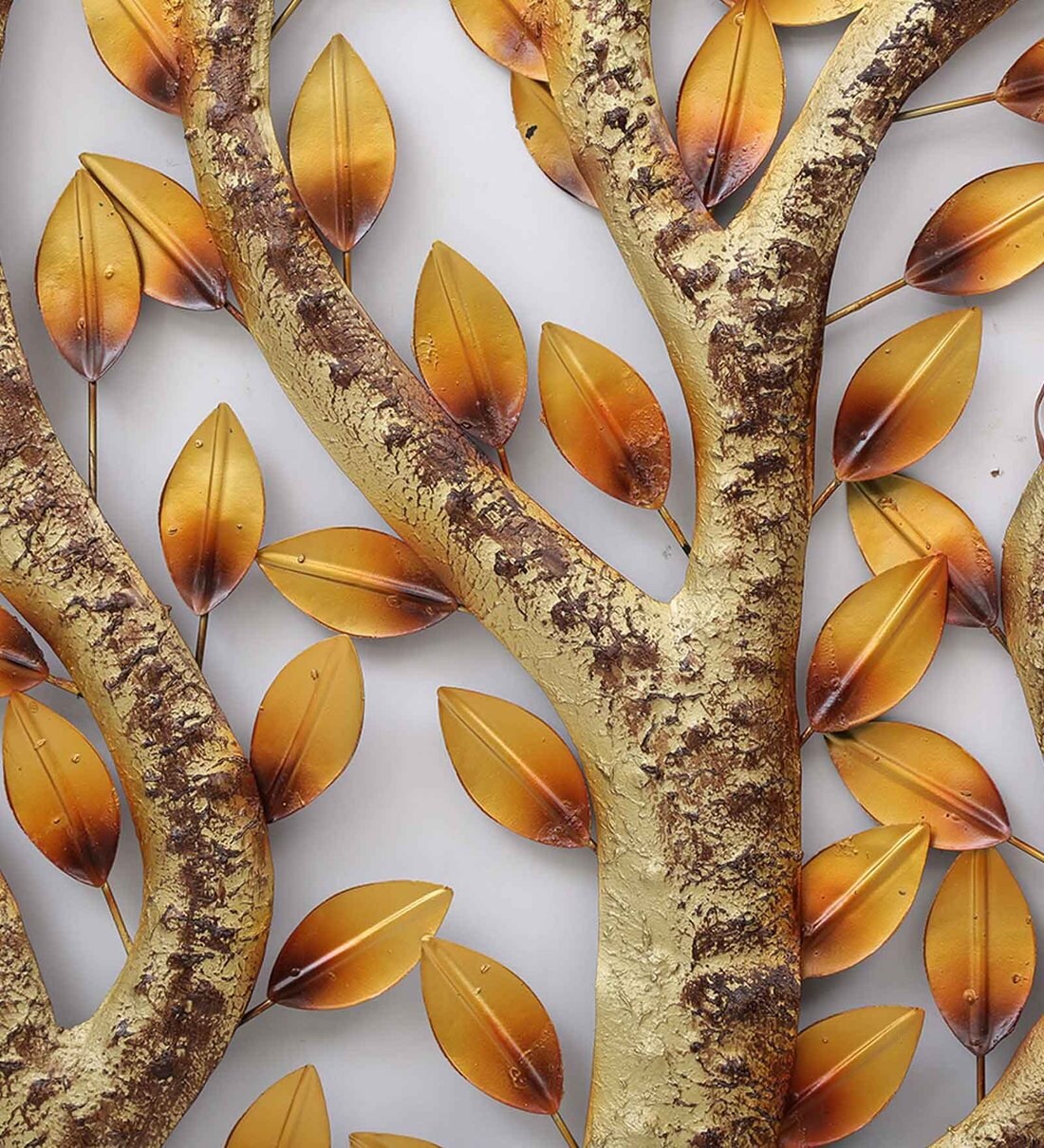 Buy Iron Decorative Tree Wall Art With LED In Gold By Mahalaxmi Art And Crafts Online Floral