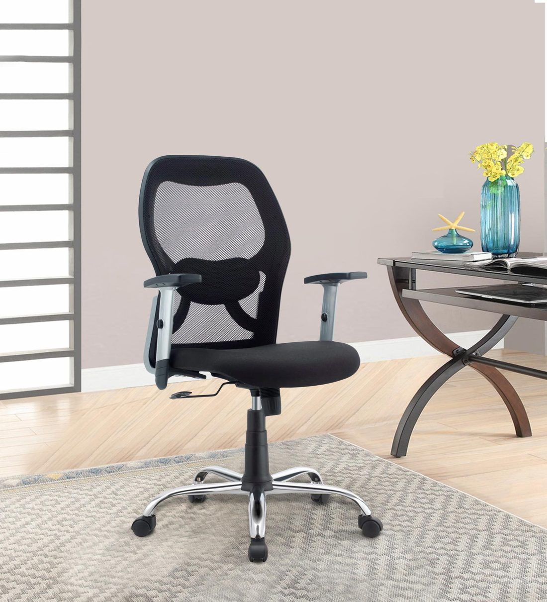 Buy Matrix Ergonomic Chair in Black Colour by Oblique Online - Mid Back ...