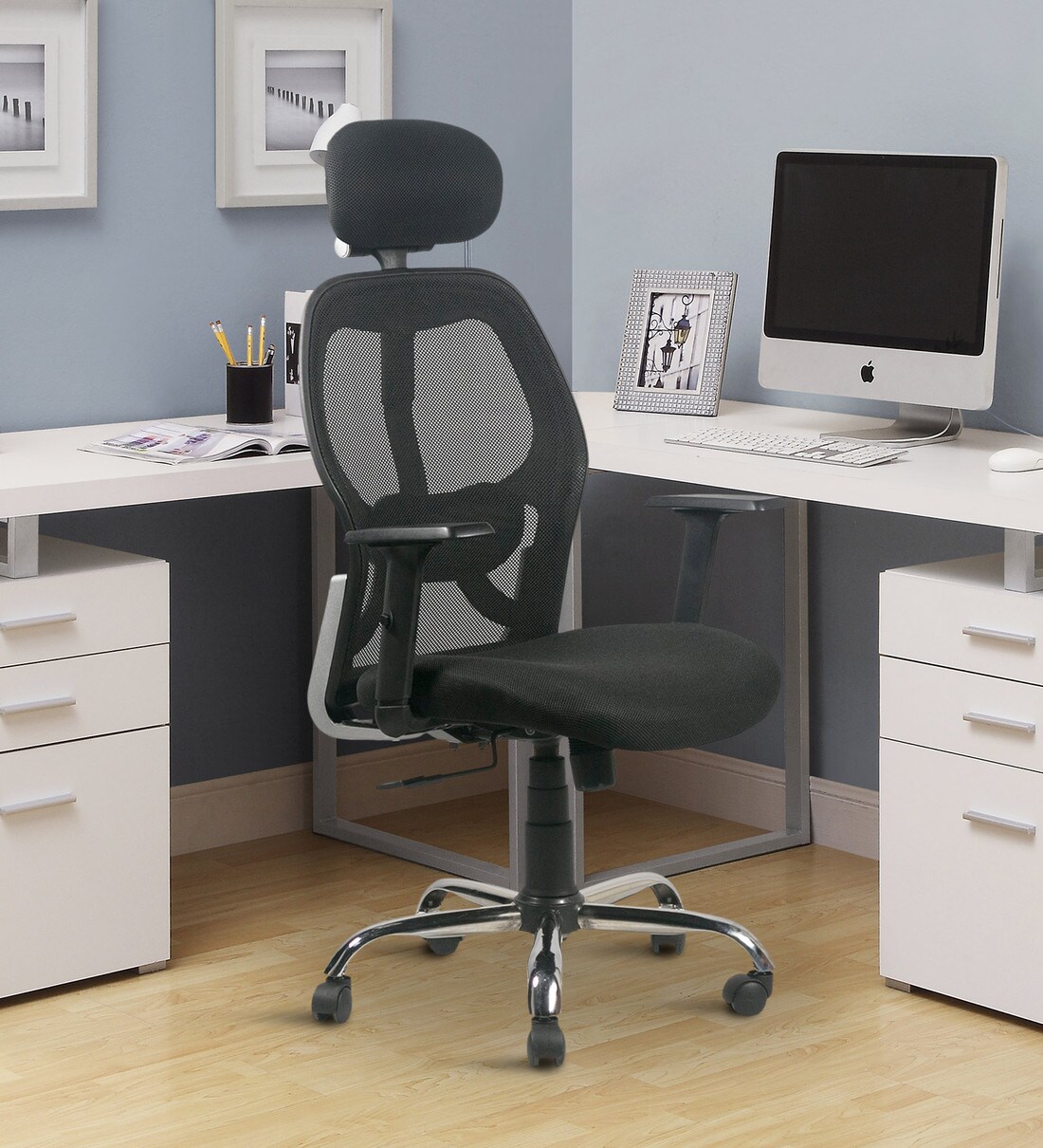 Buy Matrix Ergonomic Chair in Black Colour by Stag Online High Back
