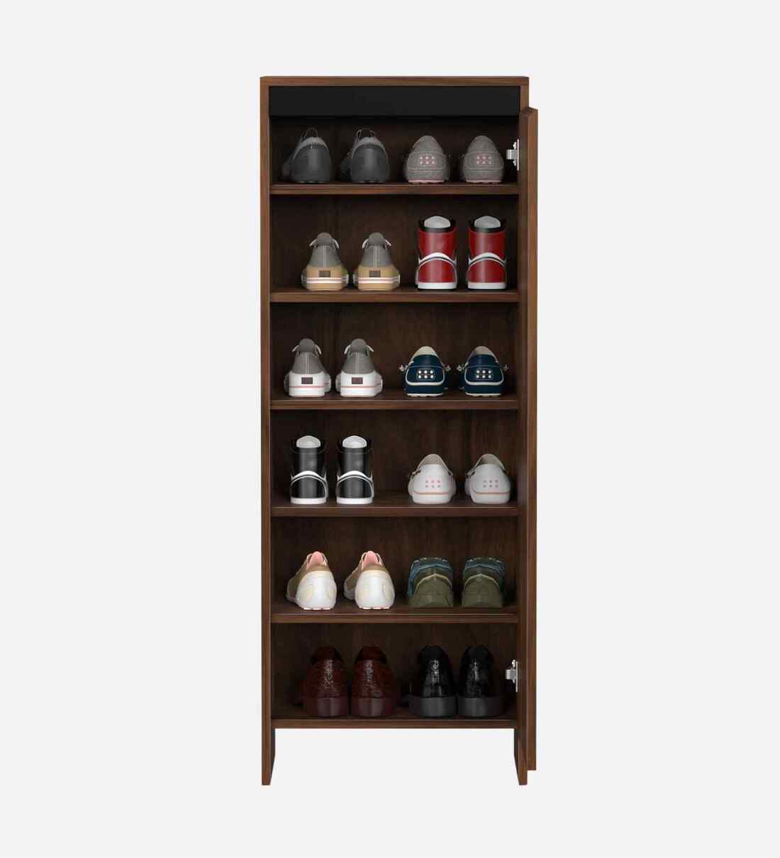 Buy Mavis Door Tall Shoe Cabinet In Brown Maple Finish at 55