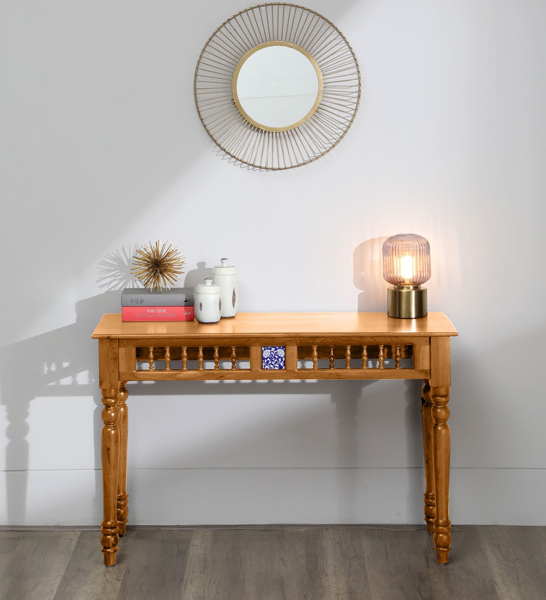 Buy Mayur Sheesham Wood Console Table In Rustic Teak Finish at 13 OFF