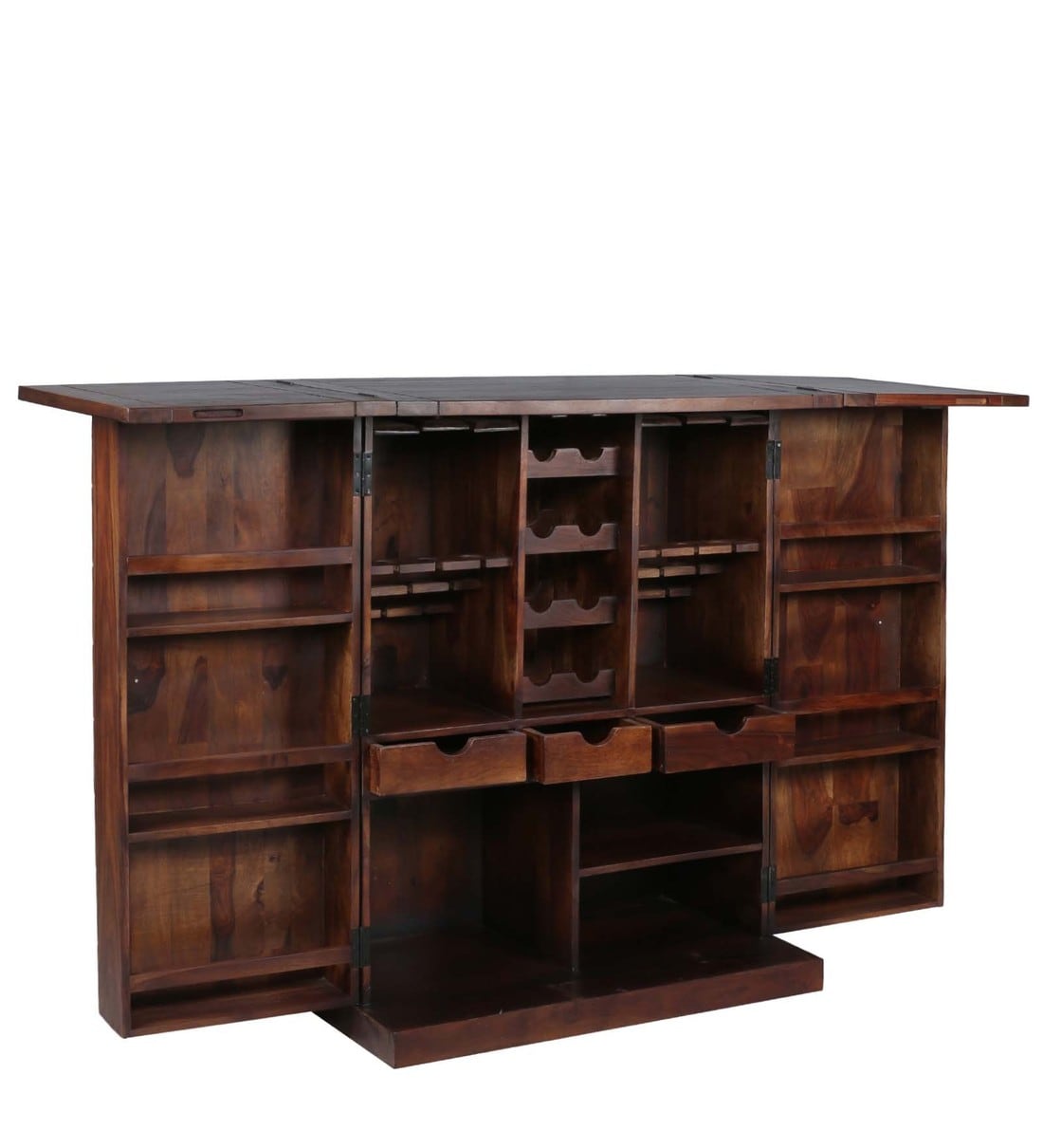 Buy Mayville Solid Wood Large Bar in Provincial Teak Finish