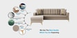 Maddox Velvet RHS 5 Seater Sectional Sofa In Beige Colour