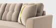 Maddox Velvet RHS 5 Seater Sectional Sofa In Beige Colour