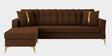Maddox Velvet RHS 5 Seater Sectional Sofa In Brown Colour