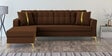 Maddox Velvet RHS 5 Seater Sectional Sofa In Brown Colour