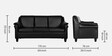 Madison Leatherette 3 Seater Sofa in Black Colour