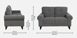 Madrid Fabric 2 Seater Sofa In Dark Grey Colour