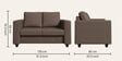 Magnate Fabric 2 Seater Sofa in Brown Colour