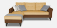 Magneto Fabric LHS Sectional Sofa ( 2+ Lounger) in Brown & Beige Colour