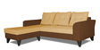 Magneto Fabric LHS Sectional Sofa ( 2+ Lounger) in Brown & Beige Colour