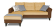 Magneto Fabric LHS Sectional Sofa ( 2+ Lounger) in Brown & Beige Colour