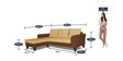 Magneto Fabric LHS Sectional Sofa ( 2+ Lounger) in Brown & Beige Colour