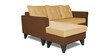 Magneto Fabric LHS Sectional Sofa ( 2+ Lounger) in Brown & Beige Colour