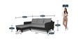 Magneto Fabric RHS Sectional Sofa in Grey & Black Colour
