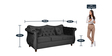 Maharaja Velvet 3 Seater Sofa in Black Colour