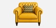 Sunburst Leatherette 3+1+1 Sofa In Mustard colour