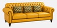Sunburst Leatherette 3+1+1 Sofa In Mustard colour