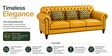 Sunburst Leatherette 3+1+1 Sofa In Mustard colour