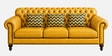 Sunburst Leatherette 3+1+1 Sofa In Mustard colour