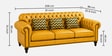 Sunburst Leatherette 3+1+1 Sofa In Mustard colour