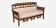 Maharaja Solid Wood 3 Seater Sofa in Beige & Walnut Colour