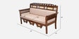 Maharaja Solid Wood 3 Seater Sofa in Beige & Walnut Colour