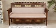 Maharaja Solid Wood 3 Seater Sofa in Beige & Walnut Colour