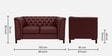 Majesta Leather 2 Seater Sofa In Cherry Colour