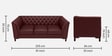 Majesta Leather 3 Seater Sofa In Burgundy Colour