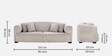 Malabar Fabric 3 Seater Sofa In Browne Cement Colour