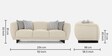 Malaga Velvet 3 Seater Sofa in Light Grey Colour Malaga Velvet 3 Seater Sofa in Light Grey Colour