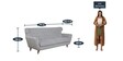 Malena Fabric 3 Seater Sofa In Ash Grey Colour