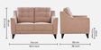 Malta Fabric 2 Seater Sofa In Brown Colour