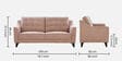 Malta Fabric 3 Seater Sofa In Brown Colour