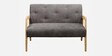 Manfredo Solid Wood 2 Seater Sofa In Light Grey & Natural Finish