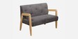 Manfredo Solid Wood 2 Seater Sofa In Light Grey & Natural Finish