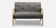 Manfredo Solid Wood 2 Seater Sofa In Light Grey & Natural Finish
