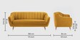 Mango Fabric 3 Seater Sofa In Yellow Colour