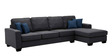 Marco 5 Seater LHS Sectional Sofa in Dark Grey Colour