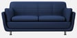 Marina Leatherette 3 Seater Sofa In Blue Colour