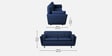 Marina Leatherette 3 Seater Sofa In Blue Colour