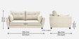 Mario Fabric 2 Seater Sofa in Ivory Cream Colour