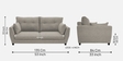 Mario Fabric 2 Seater Sofa in Lit Grey Colour