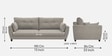 Mario Fabric 3 Seater Sofa in Lit Grey Colour