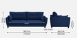 Mario Fabric 3 Seater Sofa in Royal Blue Colour