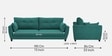 Mario Fabric 3 Seater Sofa in Sea Green Colour