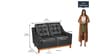 Marissa 2 Seater Sofa in Black Colour
